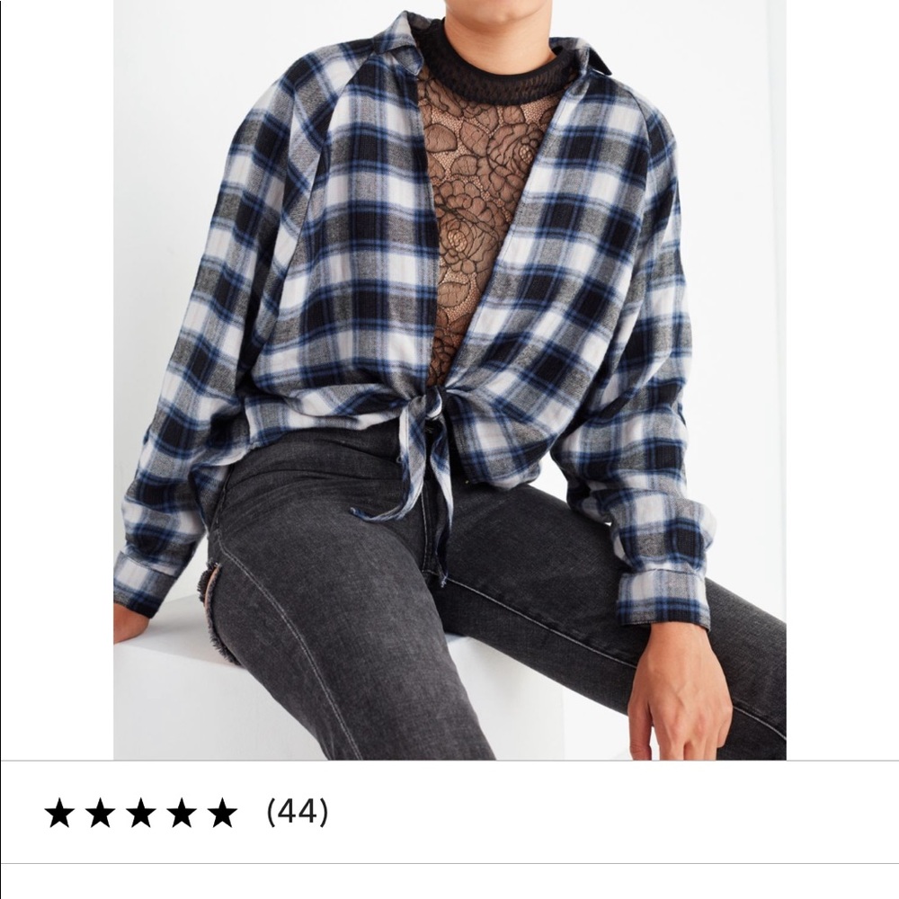 Urban Outfitters Courtney Tie-Front Flannel Top